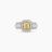 1.01 Carat Yellow Diamond Halo Ring in 14k Two-Tone Gold