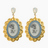 The Pink Reef Large Blue Bouquet Vintage Cameo Earrings