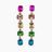 Priscilla 5-Tier Mixed Stones Drop Earrings Rainbow