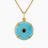 Circle Pendant with Turquoise and Sapphire