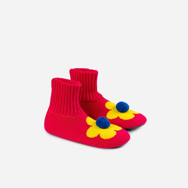 Flower Knit Sock Slippers