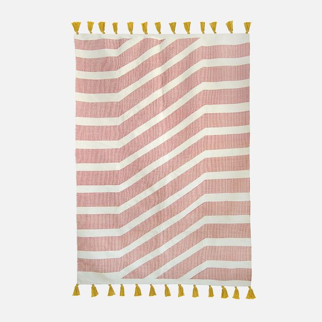 Current Pink Area Rug - Cotton 3'x5'