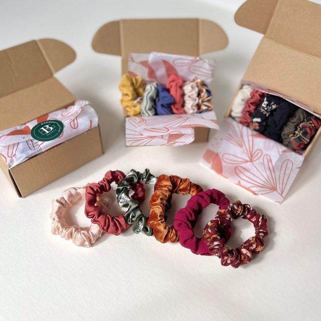 Skinny Scrunchie Surprise Bundle Box | Assorted Variety | Mystery 6 Pack | Upcycled Zero Waste | Handmade Gift
