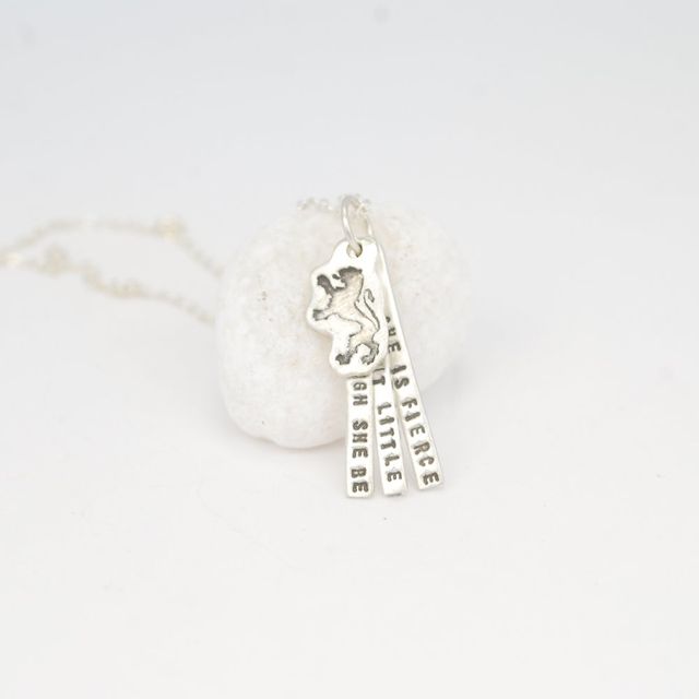"And though she be but little she is fierce" - Shakespeare quote necklace