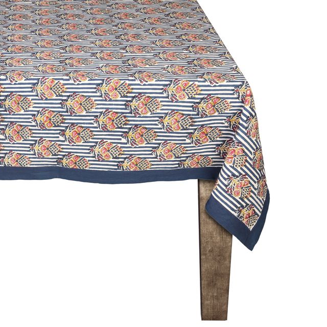 Blue Indian Flower Tablecloth