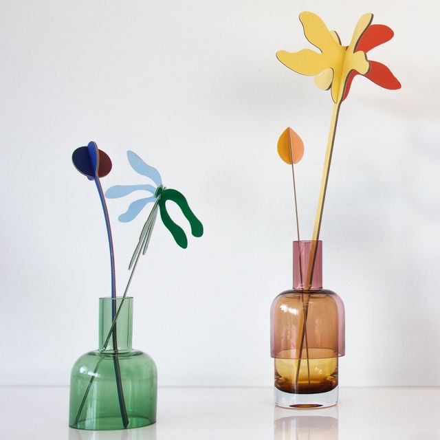 Flip Vase Small Pink and Yellow - Vase - Reversible - Borosilicate Glass - Dual Sided - Floral