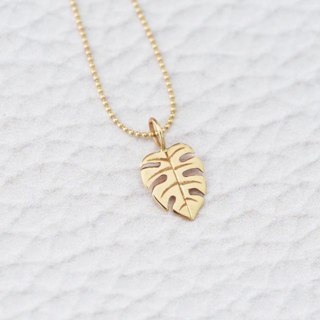 Growth Gold Monstera Charm