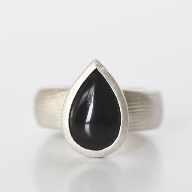 Pear Onyx Ring - Size 10.25