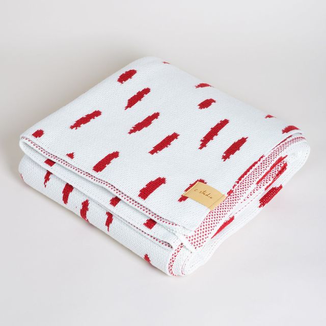 The Dash Throw Blanket | Crimson | Egyptian Cotton