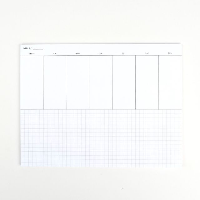 Weekly Planner Notepad - Vertical Layout with Grid