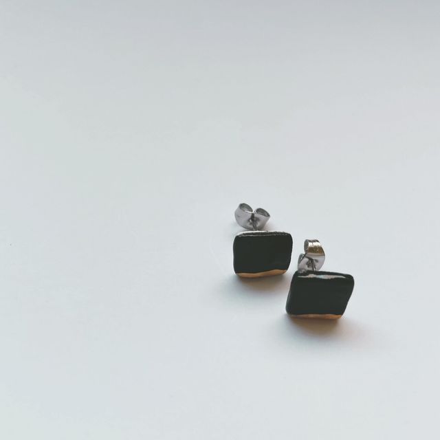 Square gold dipped studs