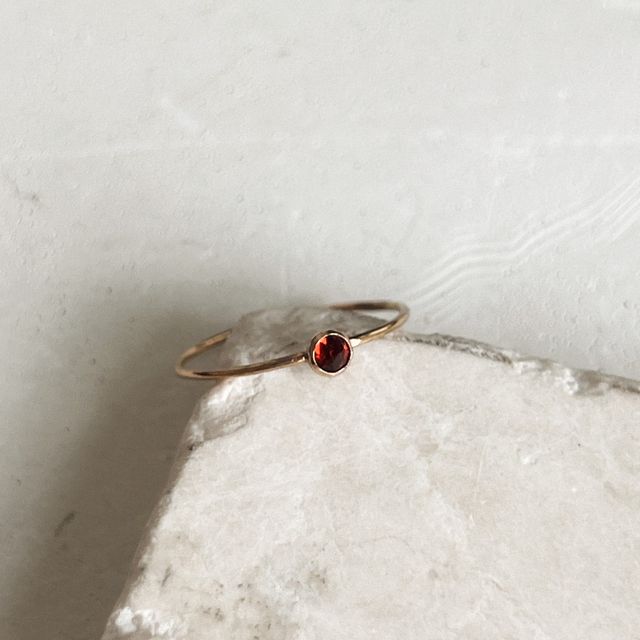 Tiny Garnet Stacker Ring