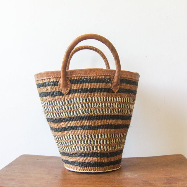Baby darling . basket bag . leather . sisal . fineweave . one-of-a-kind . 102