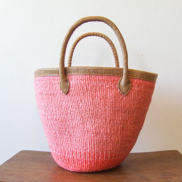 Baby darling . basket bag . leather . sisal . fineweave . one-of-a-kind . 106