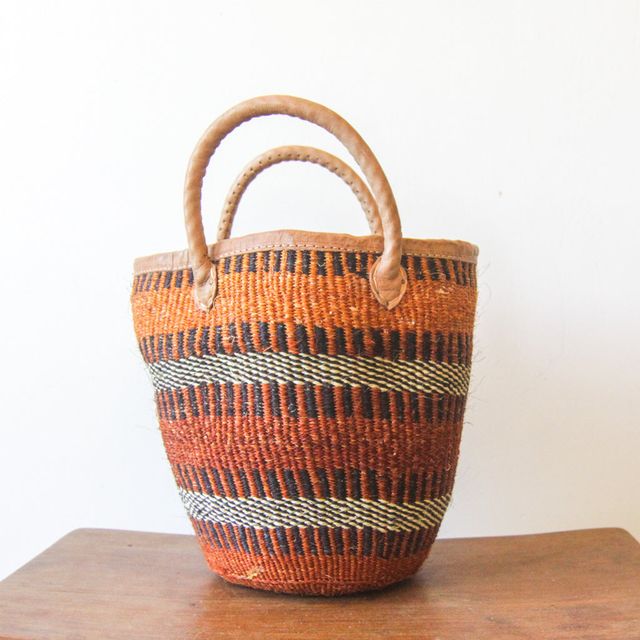 Baby darling . basket bag . leather . sisal . fineweave . one-of-a-kind . 109