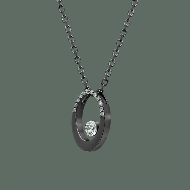 The Oval Floating Diamond Necklace