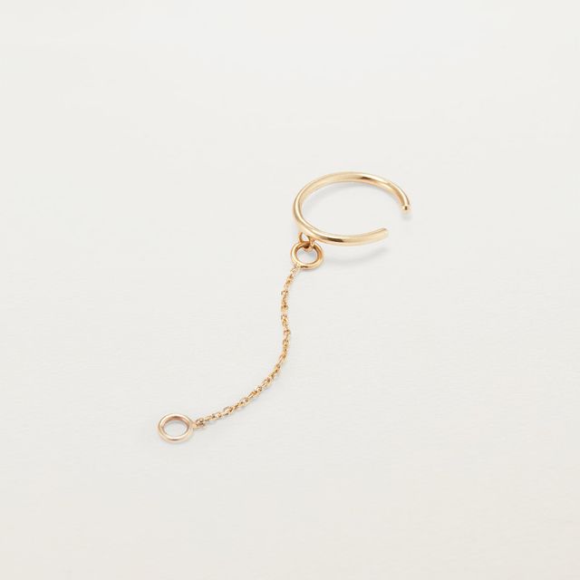 14K Gold Ear Cuff with Chain