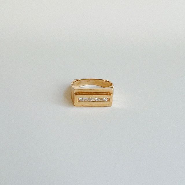 Vintage Four Diamond Signet Ring