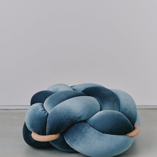 (L) Sage Velvet Knot Floor Cushion