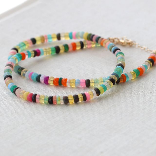 Multi-Colored Opal Beaded Necklace