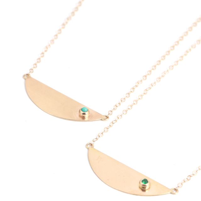 Customizable Gemstone Semi Circle Necklace