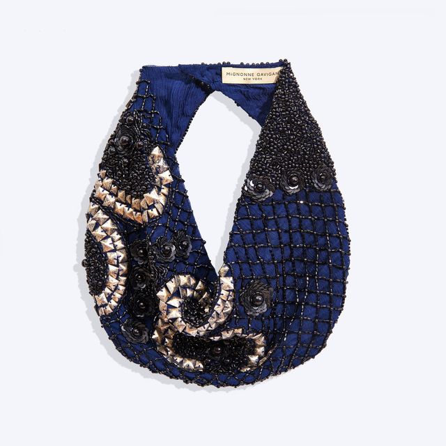 Le Charlot Navy Studs Scarf Necklaces
