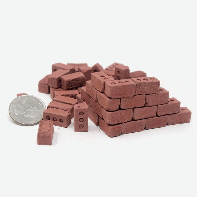 1:12 Scale Mini Red Bricks (50pk)