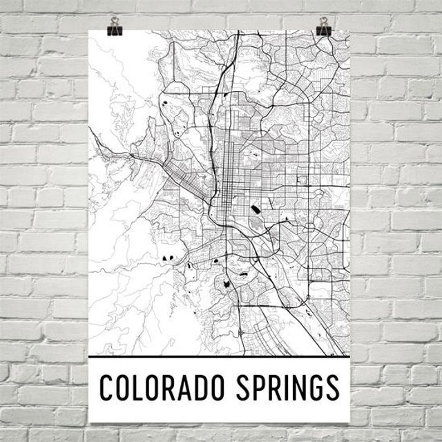Colorado Springs Street Map Poster