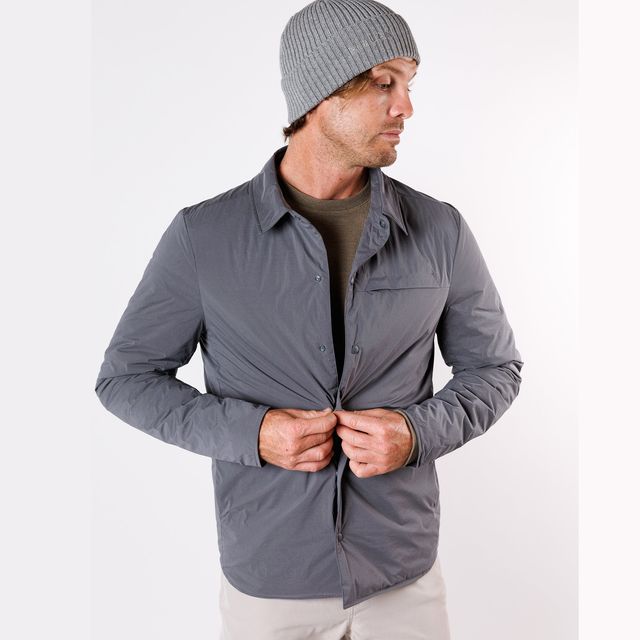 Reversible Insulated Shirt Jacket in Slate