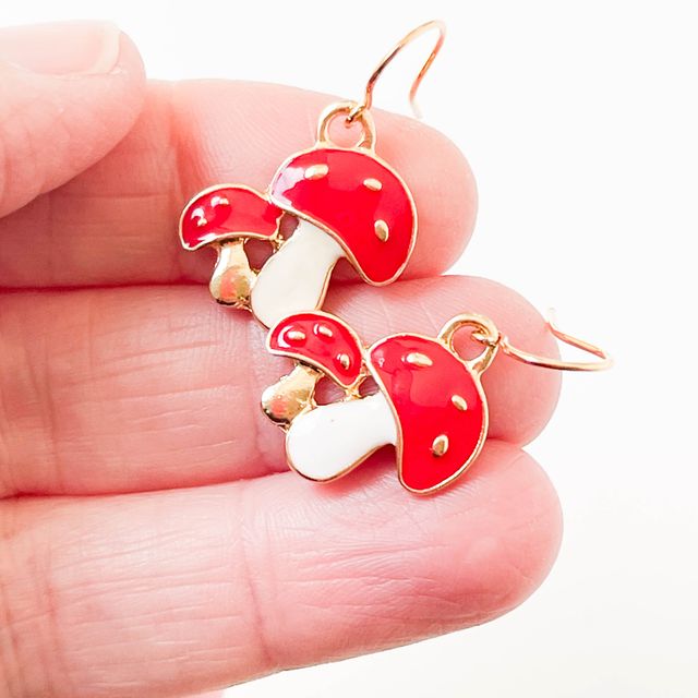 Kids Red Mushroom Earrings