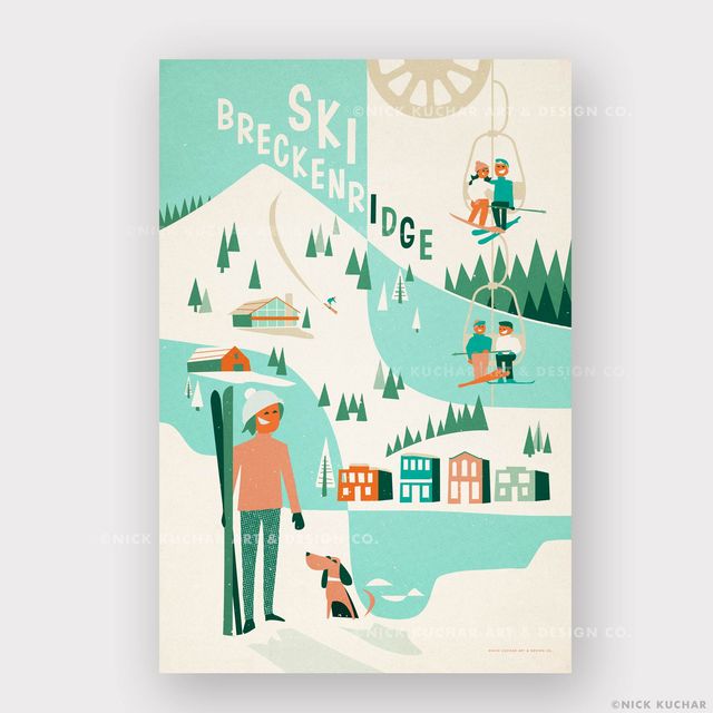 Breckenridge, Colorado - 12x18 Travel Print