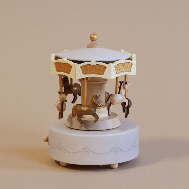 Wooden Carousel Music Box