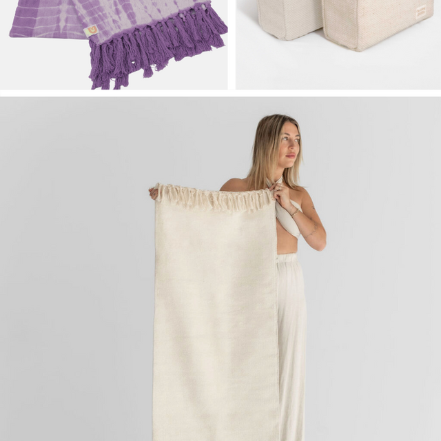 Accessory Bundle: Yoga Blanket + Towel + Block
