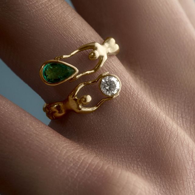 Nós Emerald and Diamond 18k Gold Ring