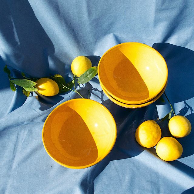 Medium bowl with yellow glaze