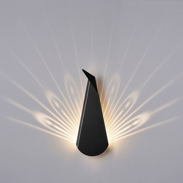 Black Aluminum Peacock LED Light Fixture