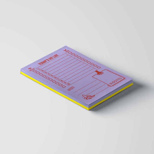 HIT LIST in Two-Tone: Lilac+Yellow - To Do List Notepad