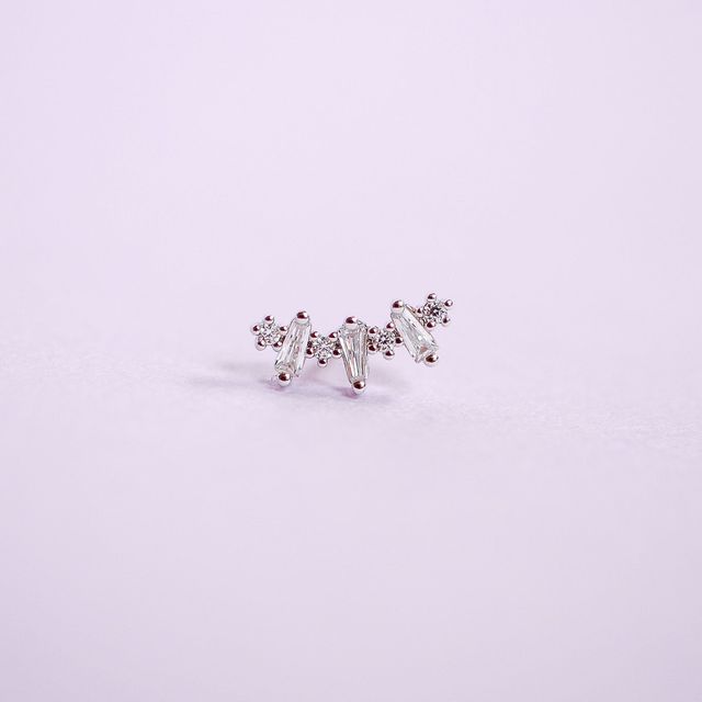 Jeweled Ball-Back Stud in Stainless Steel