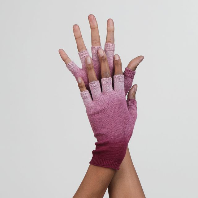 Handcrafted Dip-Dye Knit Fingerless Glove