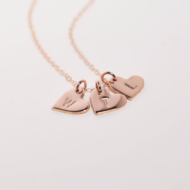 Tiny Hearts Initial Necklace