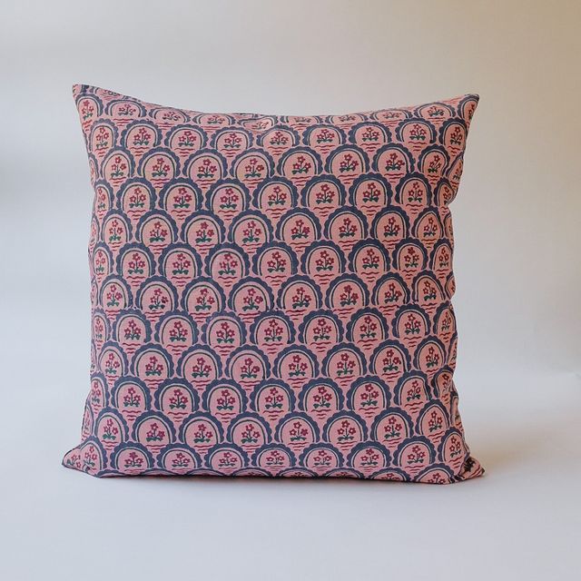 Meena - Hand Block-printed Linen Pillowcase