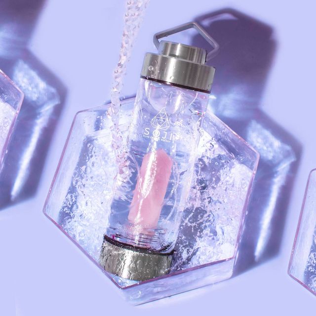 Rose Quartz Crystal Elixir Water Bottle