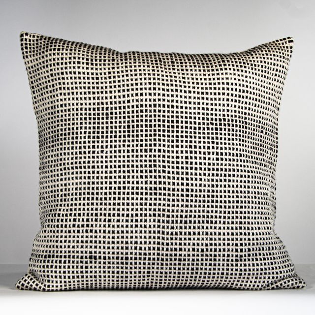 Grid Cushion Cover in Black 18x18