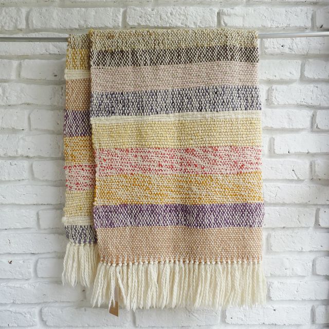 Chunky Merino Colorful Woven Throw - A One-of-a-Kind Sustainable Luxury Blanket that Will Last for Years to Come.