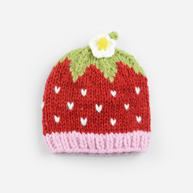 Addie Strawberry Hand-Knit Hat
