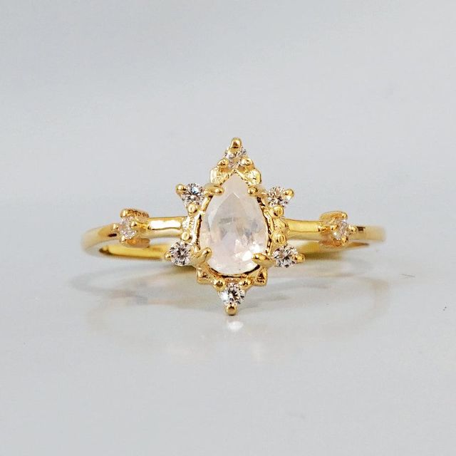 Moonstone Crush Ring in Vermeil, 10K and 14K Gold