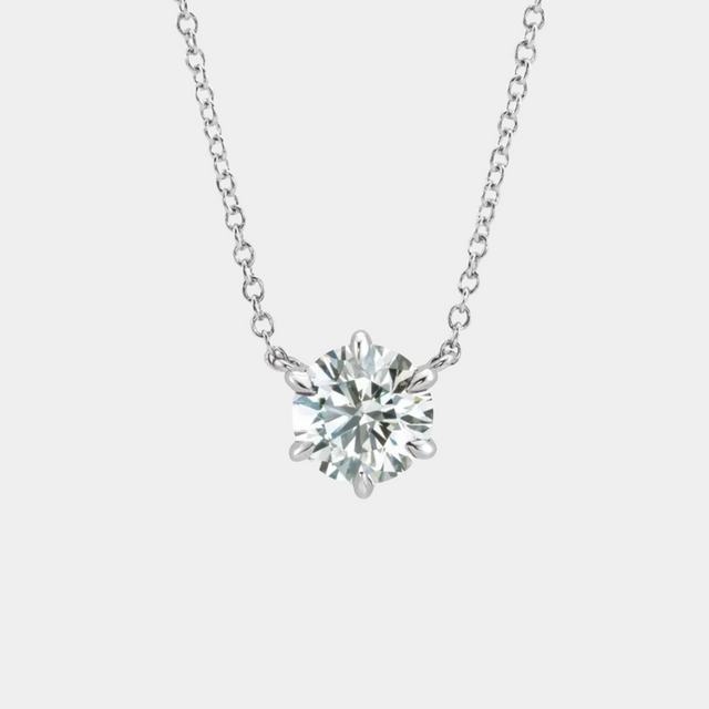 14K Diamond Solitaire Necklace