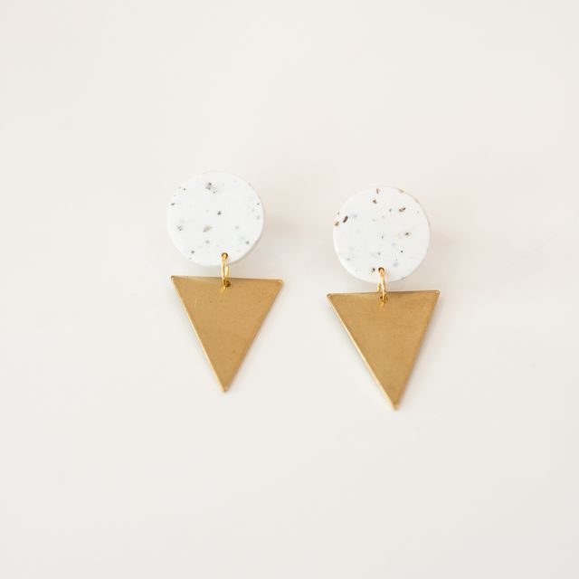The Phoenix Earring: Speckled White