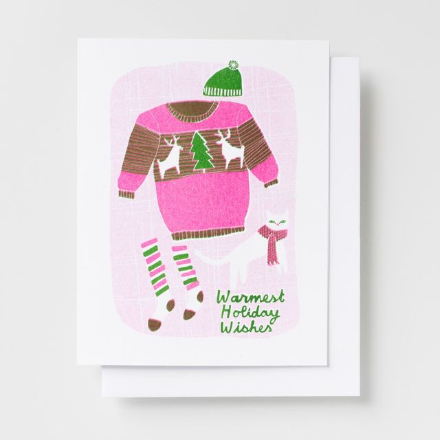 Warmest Holiday Wishes - Risograph Card