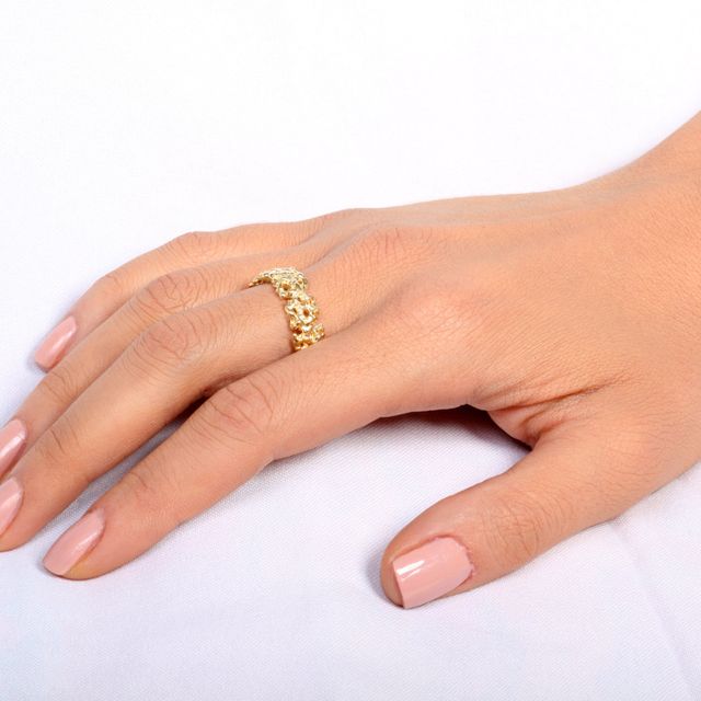 Coral Gold Plated Wedding Band Ring